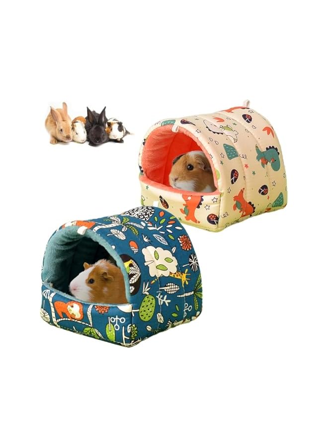 2 Pack Hamste Beds, Small Animal Hideaway Cage Accessories, Mini Cotton Nest for Dwarf Rabbits Chinchillas Hamsters Hedgehogs Ferrets - Image 1